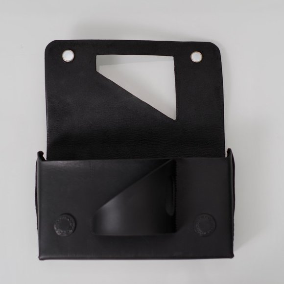 The Clutch in Satin Black Leather - glove clutch, handcrafted, stunning! - Picture 14 of 16